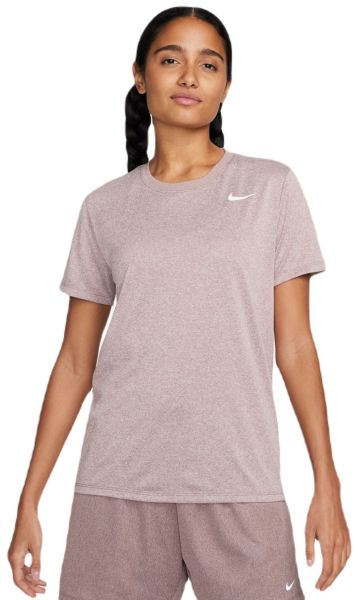 Damen T-Shirt Nike Dri-Fit T-Shirt - smokey mauve/pure/heather/white