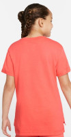 Marškinėliai mergaitėms Nike G NSW Tee DPTL Basic Futura - magic ember/white Marškinėliai mergaitėms Nike G NSW Tee DPTL Basic Futura - magic ember/white