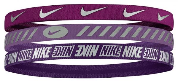 Stirnband Nike Metallic Hairbands 3.0 3P - active pink/light bordeaux/sangria