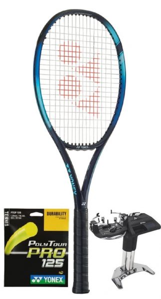 Raqueta de tenis Adulto Yonex New EZONE 98 Tour (315g) - sky blue + cordaje + servicio de encordado