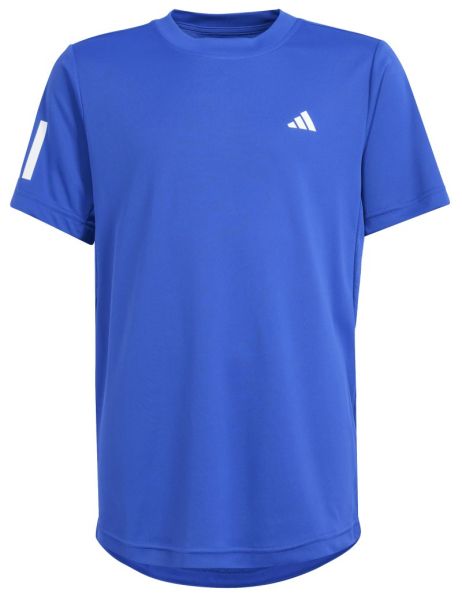 Тениска за момчета Adidas B Club 3 Stripes Tennis Shirt - semi lucid blue