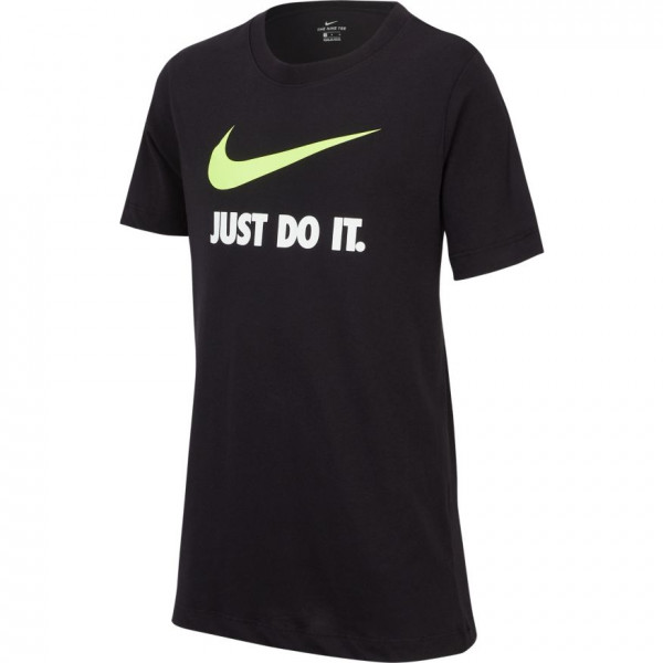 Koszulka chłopięca Nike B NSW Tee Just Do It Swoosh - black/volt