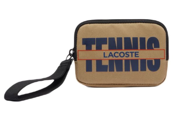 Gadget Lacoste Neocroc Tennis Print Zipped Billfold - beige/navy blue