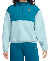 Damen Tennissweatshirt Nike Court Dri-Fit Heritage 1/2-Zip Tennis Jacket - ocean bliss/green abyss