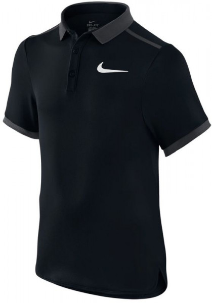  Nike Adv Solid Polo YTH - black/white