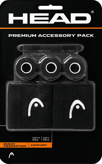 Muñequera de tenis Head New Premium Accesory Pack black 3P