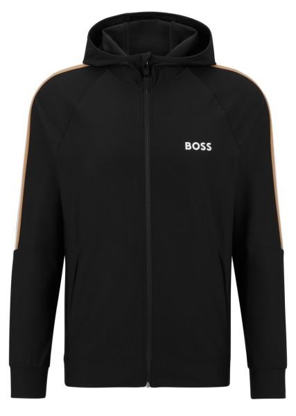 Muška sportski pulover BOSS x Matteo Berrettini Zip-Up Hoodie In Active-Stretch Jersey With Logo - black