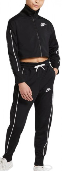 Tüdrukute spordidress Nike Sportswear High-Waisted Tracksuit G - black/white/white