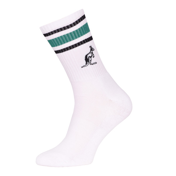 Tennisesokid  Australian Cotton Socks With Stripes 1P - white/black/green