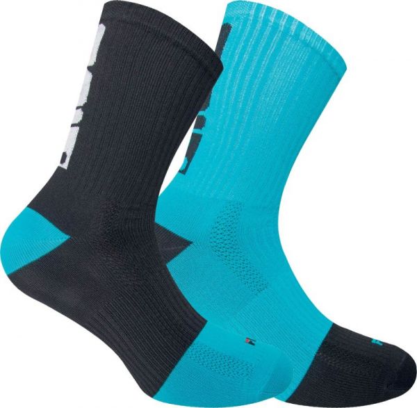 Teniso kojinės Fila Running Socks 2P - black/light blue fluo