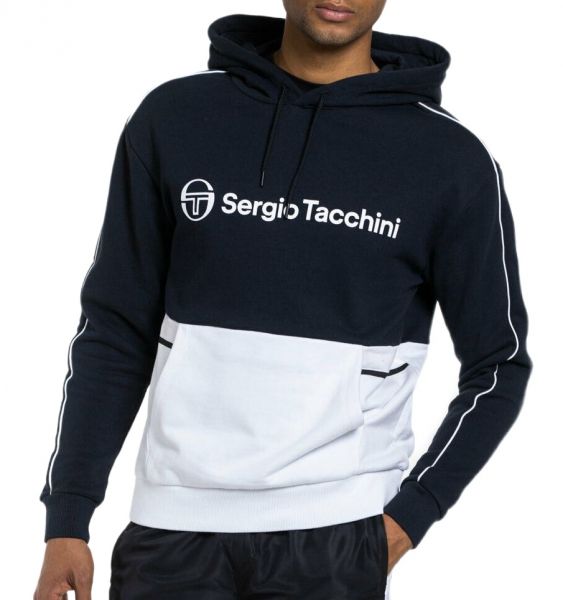 Herren Tennissweatshirt Sergio Tacchini Aloe Hoodie - black/white