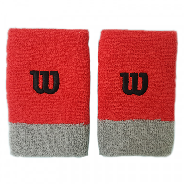  Wilson Extra Wide W Wristband - infrared/alloy/black