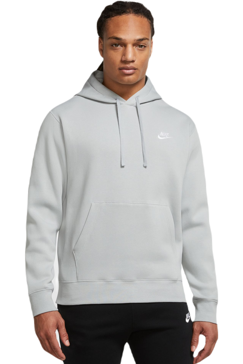 Men's Jumper Nike Sportswear Club Fleece Pullover Hoodie - light smoke  grey/light smoke grey/white, Tennis Zone