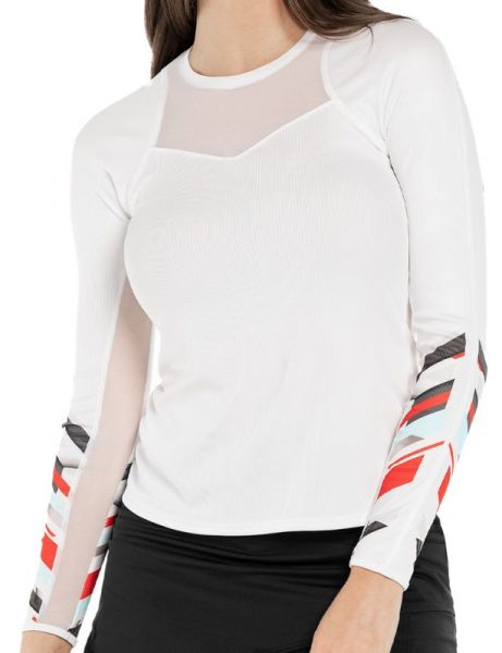 Maglietta da tennis da donna (a maniche lunghe) Lucky in Love Tech It In Long Sleeve - white