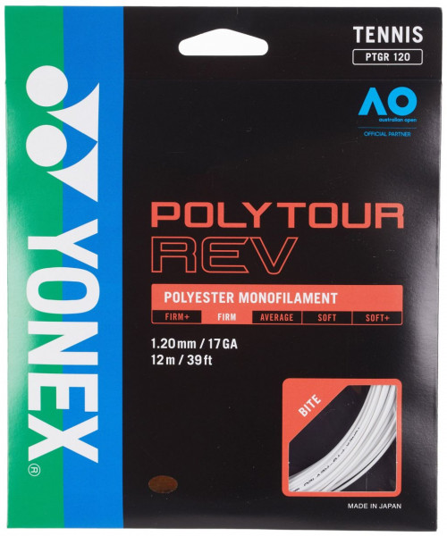 Naciąg tenisowy Yonex Poly Tour Rev (12 m) - white