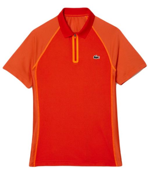 Polo marškinėliai vyrams Lacoste Sport Recycled Polyester Polo Shirt - rouge/orange