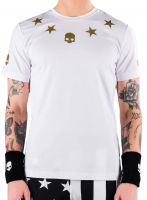 Herren Tennis-T-Shirt Hydrogen Star Tech Tee Man - white/gold