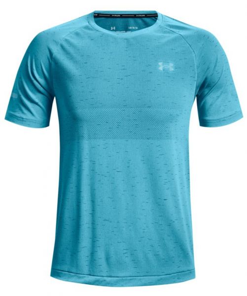 Herren Tennis-T-Shirt Under Armour Men's UA Vanish Seamless Run Short Sleeve - fresco blue/cruise blue