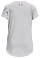 Dievčenské tričká Under Armour Live Sportstyle Graphic SS - halo gray medium heather/jellyfish Dievčenské tričká Under Armour Live Sportstyle Graphic SS - halo gray medium heather/jellyfish