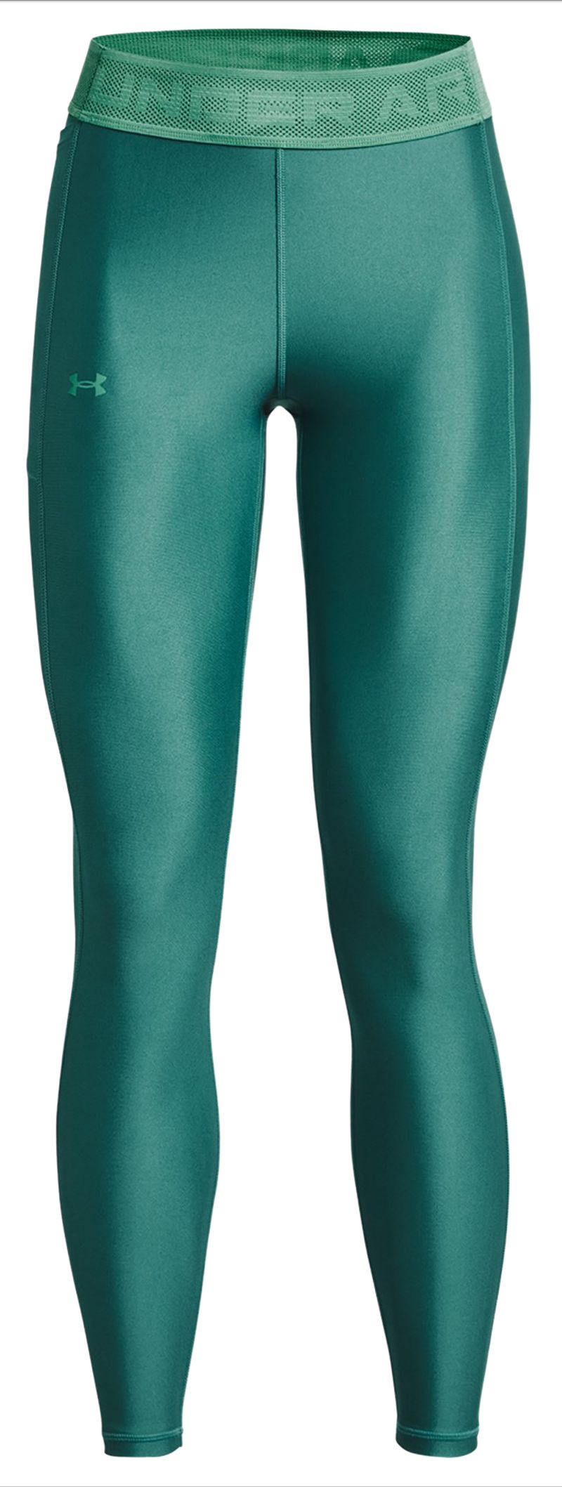 Under Armour Women's HeatGear Branded Waistband Leggings - coastal  teal/birdie green