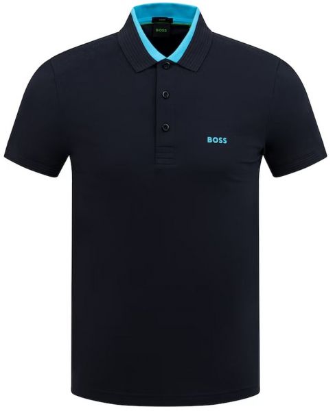 Herren Tennispoloshirt BOSS x Matteo Berrettini Paule Slim-Fit Polo - dark blue