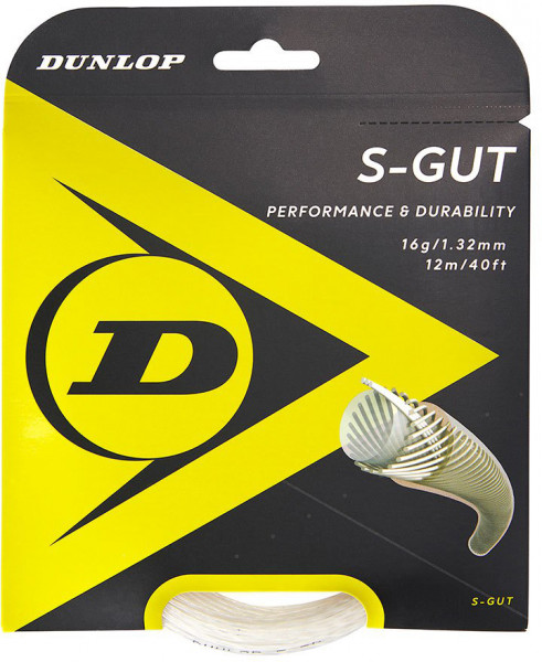 Cordaje de tenis Dunlop S-Gut (12 m) - white