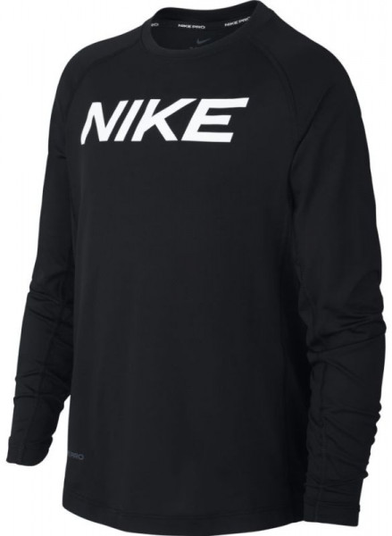 Jungen T-Shirt  Nike Pro LS FTTD Top B - black/white
