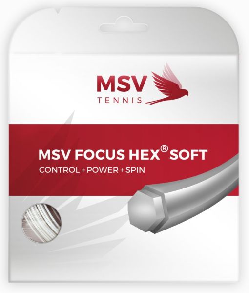 Tennisekeeled MSV Focus Hex Soft (12 m) - white