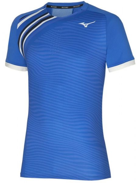 Herren Tennis-T-Shirt Mizuno Shadow Graphic Tee - nebulas blue