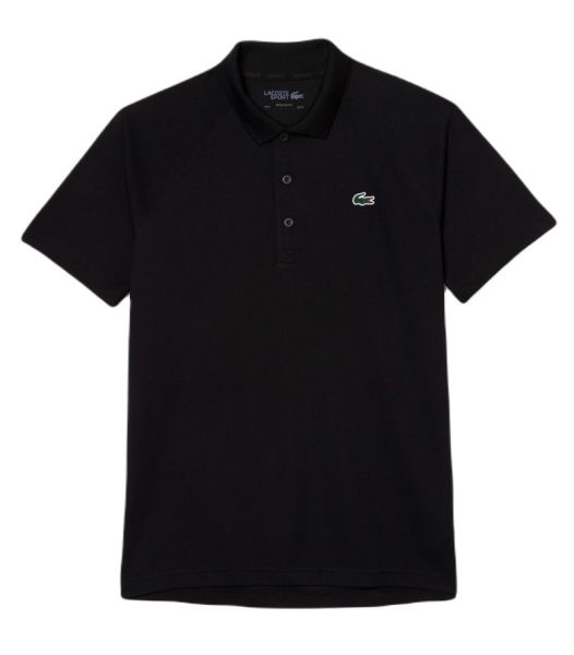 Men's Polo T-shirt Lacoste SPORT Breathable Run-Resistant Interlock - Black