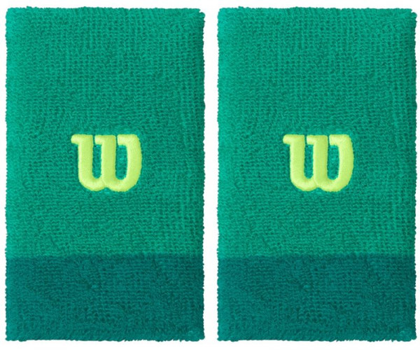  Wilson Extra Wide Wristband - deep green/lagoon green/sharp green