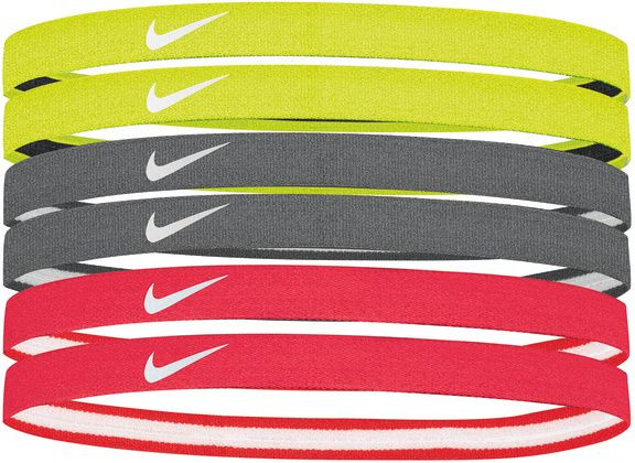 Opaska na głowę Nike Swoosh Sport Headbands 6PK 2.0 - volt/cool grey/hot punch
