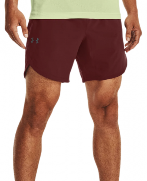 Shorts de tenis para hombre Under Armour Men's UA Stretch Woven Shorts - chestnut red/metallic solder