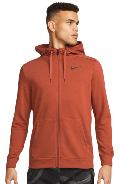 Męska bluza tenisowa Nike Dri-Fit Hoodie Full Zip - rugged orange/black