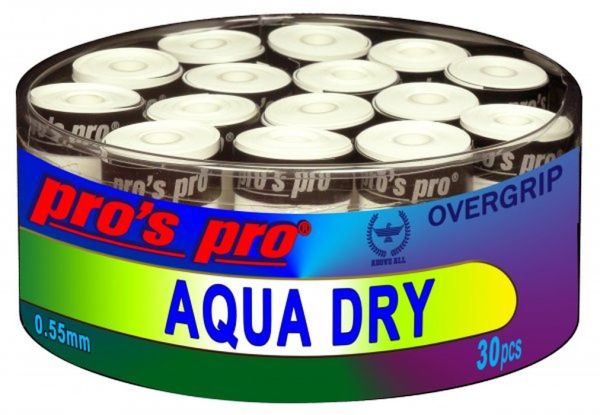 Grips de tennis Pro's Pro Aqua Dry (30P) - white
