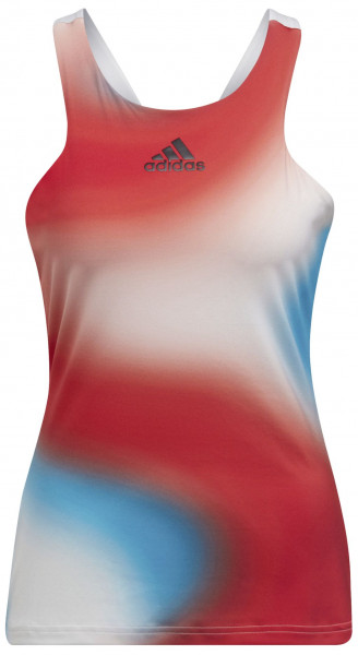 Damski top tenisowy Adidas Mel Y Tank W - white/vivid red/skyrus