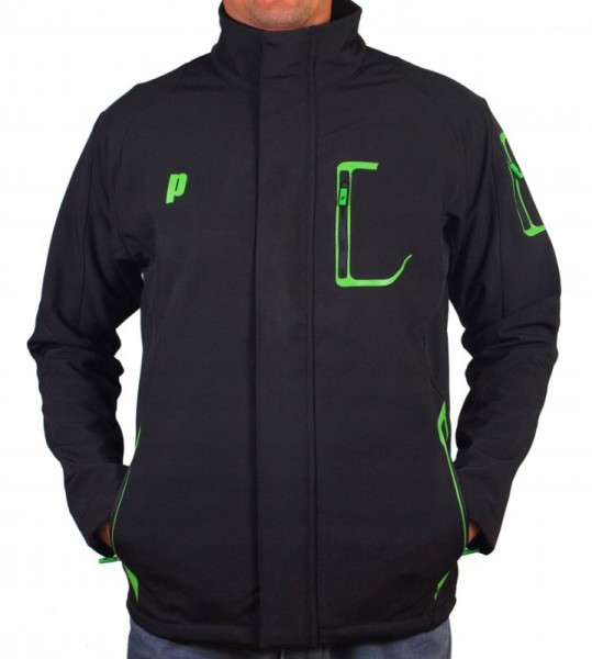 Muška teniska jakna Prince Soft Shell Jacket U - black/green