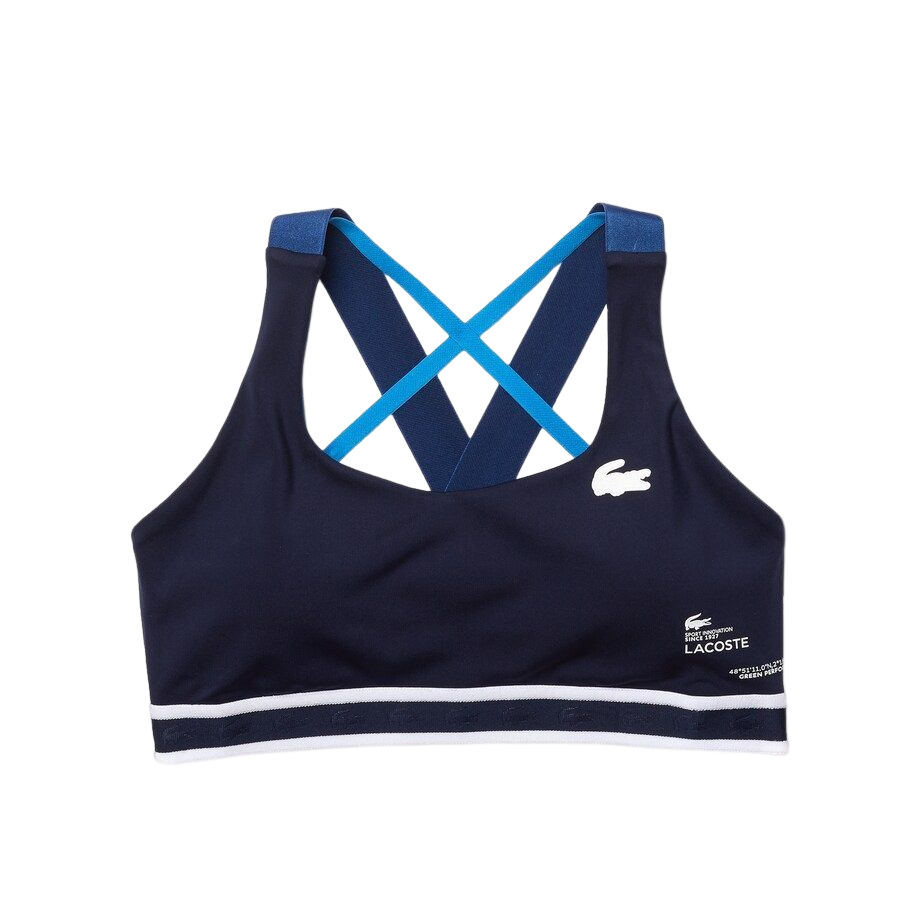 Women's bra Lacoste SPORT Criss-Crossing Straps Sports Bra - navy blue/blue