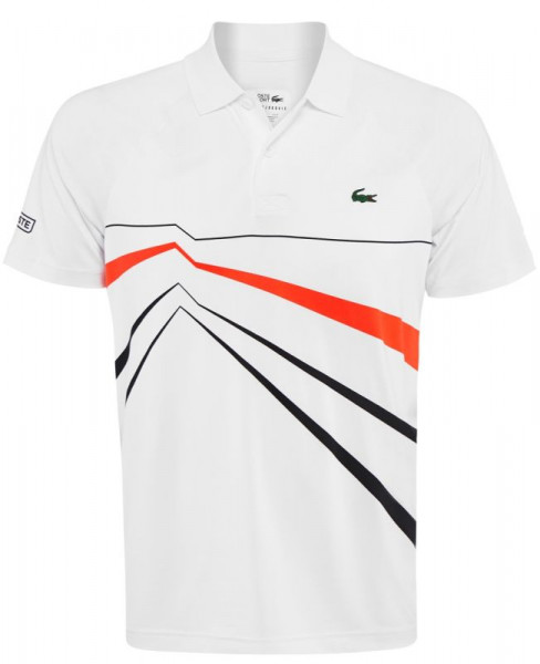 Marškinėliai berniukams Lacoste Boys' SPORT Novak Djokovic Collection Jersey Polo - white/black/red