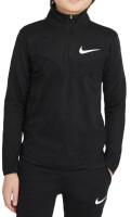 Chlapčenské tričká Nike Dri-Fit Sport Poly 1/4 Zip Top B - black/black/white