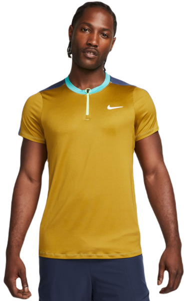 Herren Tennispoloshirt Nike Court Dri-Fit Advantage Polo - bronzine/diffused blue/washed teal/white