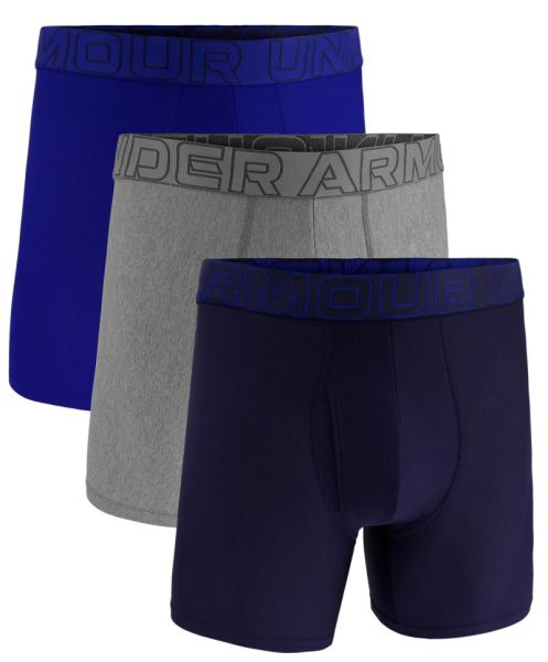 Herren Boxershorts Under Armour Performance Tech Mesh 6in Boxerjock 3P - black/grey/blue