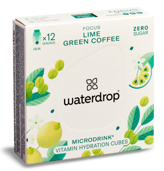 Izotóniás Waterdrop Microdrink Vitamin Hydration Cubes 12P - lime green coffee