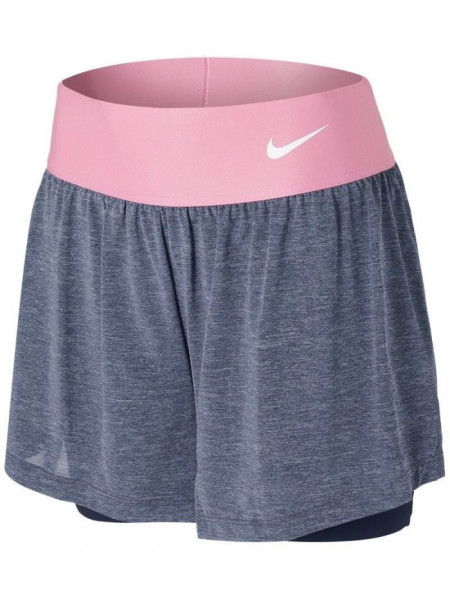 Naiste tennisešortsid Nike Court Dri-Fit Advantage Short W - obsidian/obsidian/elemental pink/white