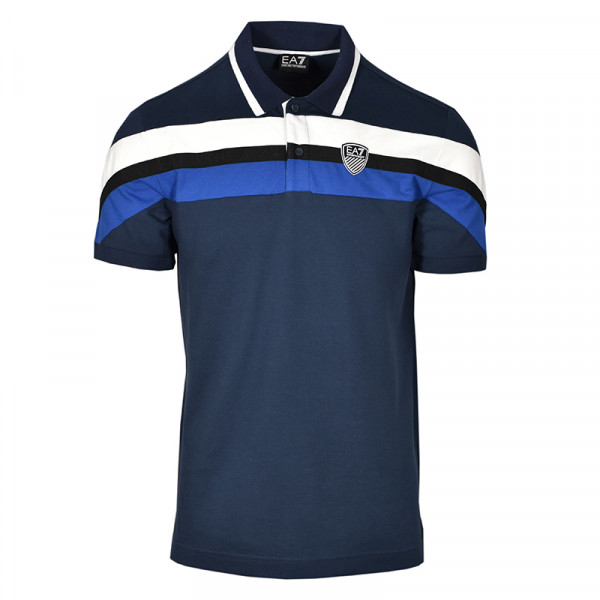 Muški teniski polo EA7 Man Jersey Polo Shirt - navy blue