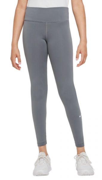 Spodnie dziewczęce Nike Dri-Fit One Legging - smoke grey/white