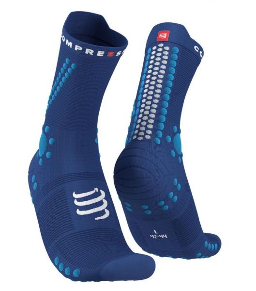 Tenisa zeķes Compressport Pro Racing Socks v4.0 Trails 1P - sodalite/fluo blue