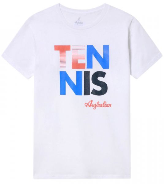Herren Tennis-T-Shirt Australian Logo T-Shirt - white