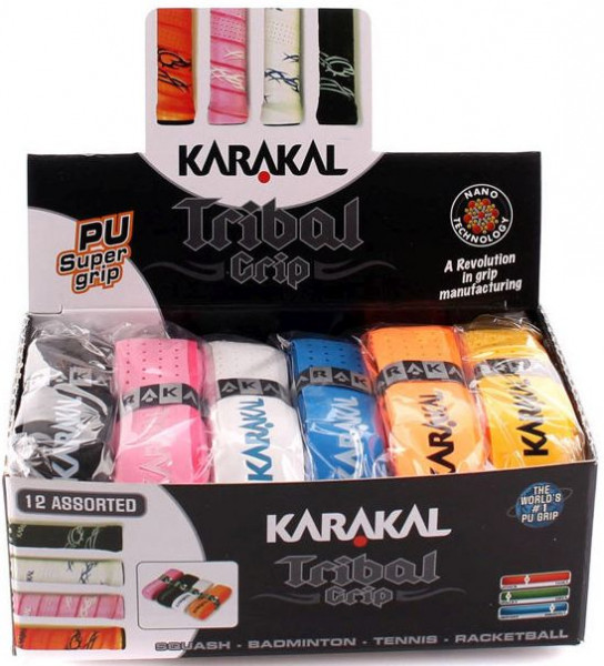 Squash Basisgriffbänder Karakal PU Tribal Grip (1 szt.) - pink