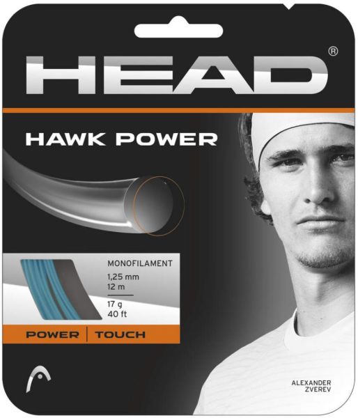 Tenisz húr Head Hawk Power (12 m) - petrol